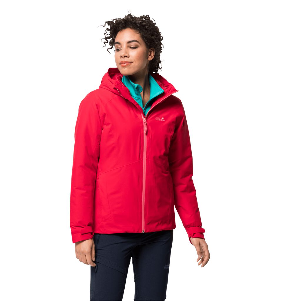 Jack Wolfskin ARGON STORM Női Vízálló Kabát Piros - KSQXHM-452